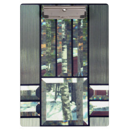 面取りガラス金属製ルックシルバーブラックモダン クリップボード