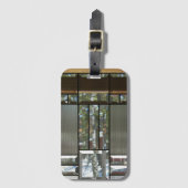 面取りガラス銀ブラックグレーモダン ラゲッジタグ (正面縦)