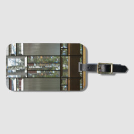 面取りガラス銀ブラックグレーモダン ラゲッジタグ