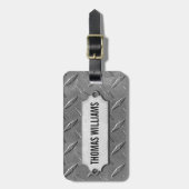 面取り付きグレーダイヤモンドメッキラベル ラゲッジタグ (正面縦)