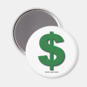 面取り付き緑のドル記号スタイル マグネット (正面/裏面)