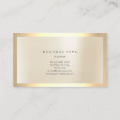 面取り金ゴールドガラスフレーム金属ミニマルアイボリー 名刺 (裏面)