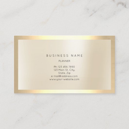 面取り金ゴールドガラスフレーム金属ミニマルアイボリー 名刺 (裏面)