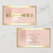 面取り金ゴールドフレームメタリックスパークリー赤面 名刺 (正面/裏面)