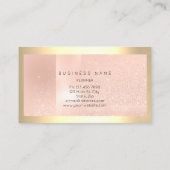 面取り金ゴールドフレームメタリックスパークリー赤面 名刺 (裏面)