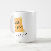 面白いあなたに感謝してる コーヒーマグカップ (正面左)
