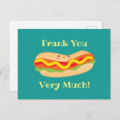 面白いありがとうジョーク ホットドッグのダジャレ ポストカード (正面/裏面)