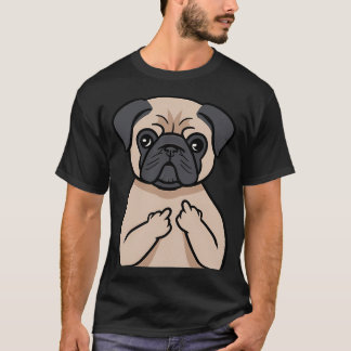 面白いいたずらパグ犬の動物愛 Tシャツ