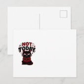 面白いおこりんぼ黒猫 Not Today マグカップ ポストカード (正面/裏面)