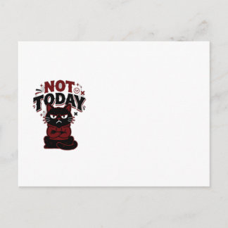 面白いおこりんぼ黒猫 Not Today マグカップ ポストカード