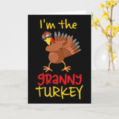 面白いおばあさん トルコの家族感謝祭 カード (黄色い花)