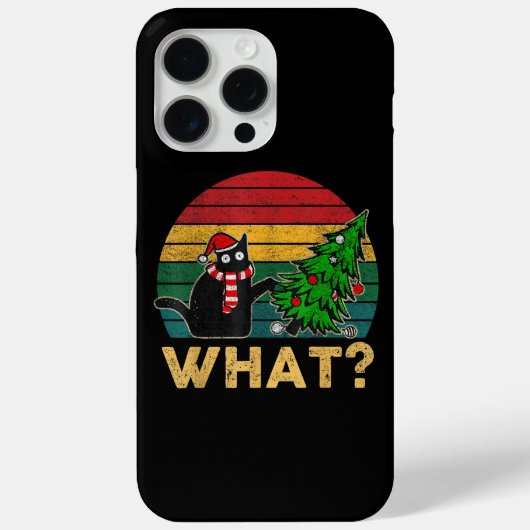 面白いおばかセーター クリスマスTシャツいたずらネコ サンタクロース Case-Mate iPhoneケース (裏面)