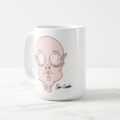 面白いおびえたキャラクターの顔 コーヒーマグカップ (正面左)