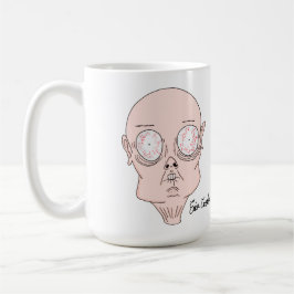 面白いおびえたキャラクターの顔 コーヒーマグカップ
