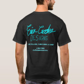 面白いおびえたキャラクターの顔 Tシャツ (裏面)