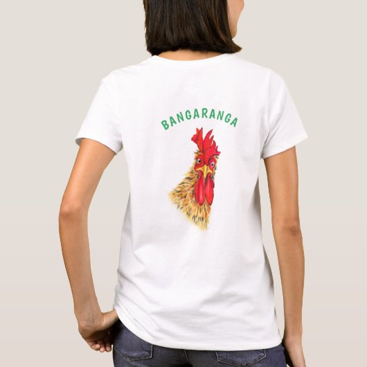 面白いおんどりTシャツ Bangaranga テキスト Tシャツ (裏面)