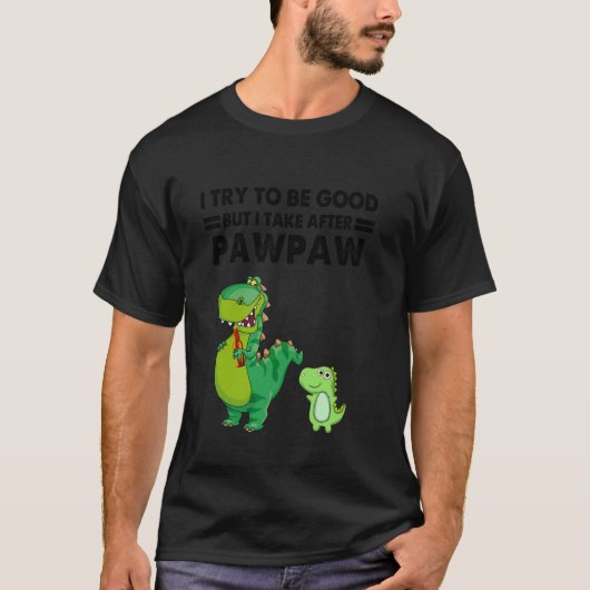 面白いお孫さん、おじいちゃん譲りで良い子に育って Tシャツ (正面)