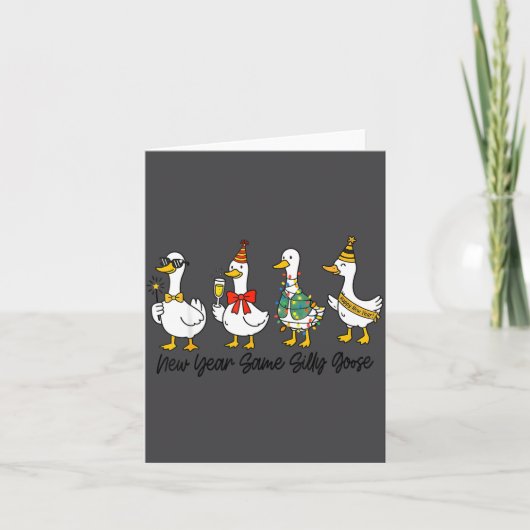 面白いお正月 同じシリーガール ハッピーニューイヤー202 カード (正面)