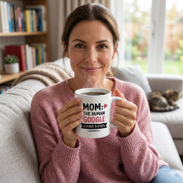 面白いお母さん 人間のグーグル コーヒーマグ ジャンボコーヒーマグカップ