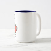 面白いお気に入りの人とコーヒーの名言のカップルマグ ツートーンマグカップ (正面右)