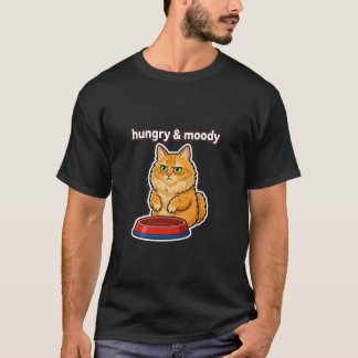 面白いお腹がすいたイライラしたジンジャーキャットミームTシャツ Tシャツ