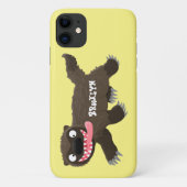 面白いお腹がすいたクズリの動物のキャラクター Case-Mate iPhoneケース (裏面)