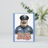 面白いお見舞いカード、警官さん ポストカード (スタンド正面)