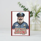 面白いお見舞い警察官 ポストカード (スタンド正面)