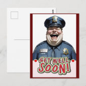 面白いお見舞い警察官 ポストカード (正面/裏面)