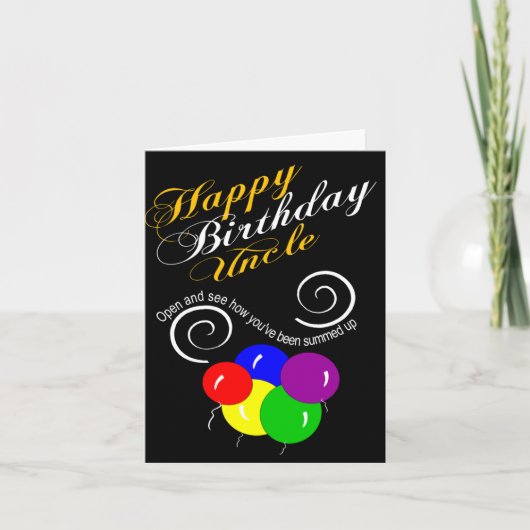 面白いお誕生日おじさん カード (正面)