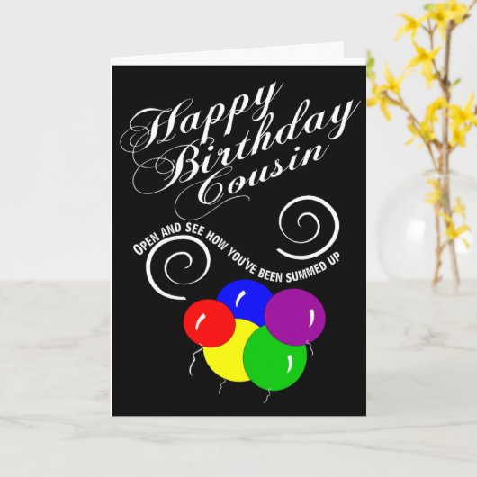 面白いお誕生日おめでとう従兄弟(いとこ)! カード (黄色い花)