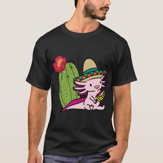 面白いかわいい小さなウーパールーパー Tシャツ (正面)
