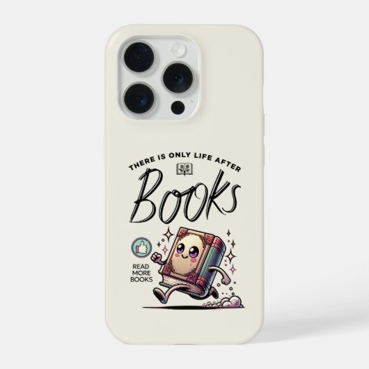 面白いかわいい本 引用句 さらに本を読む iPhoneケース (裏面)
