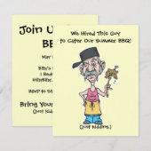 面白いけど残念なキャンプ料理の夏のBBQパーティー 招待状 (正面/裏面)