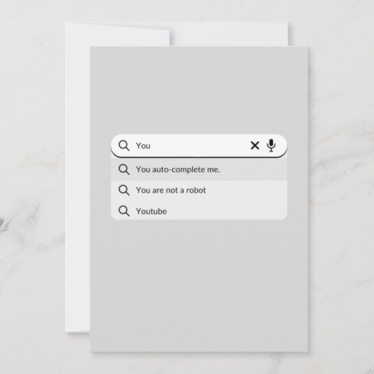 面白いことに、あなたは私をバレンタインデーのユーモアとして自動補完する シーズンカード (正面)