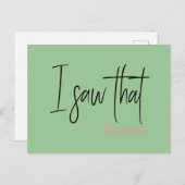 面白いことに、そのカルマの名言を見かけた ポストカード (正面/裏面)