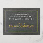 面白いことに、私が君にカードを買うことになったんだ。仲間の証のカードだよ。 箔招待状 (正面)