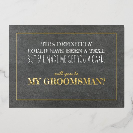 面白いことに、私が君にカードを買うことになったんだ。仲間の証のカードだよ。 箔招待状 (正面)