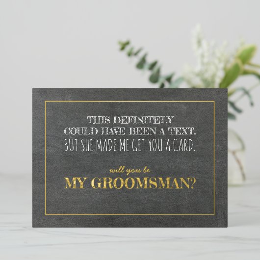 面白いことに、私が君にカードを買うことになったんだ。仲間の証のカードだよ。 箔招待状 (立ち正面)