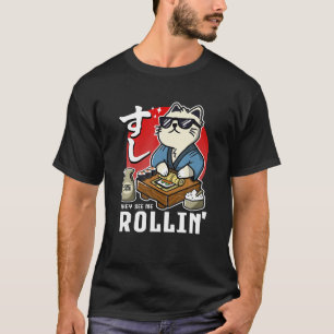面白いことに、私が寿司のT転がシャツを捲り込んでいるのを見た Tシャツ