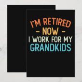 面白いことに、私は今引退しているが、孫たちの為に働いている 招待状 (正面/裏面)