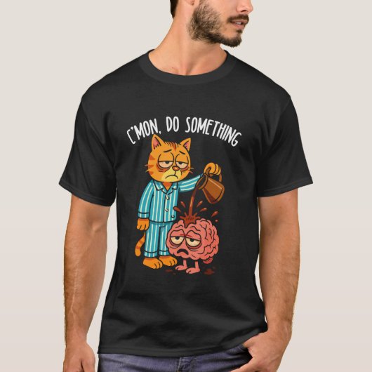 面白いことをしてみてネココーヒー Tシャツ (正面)