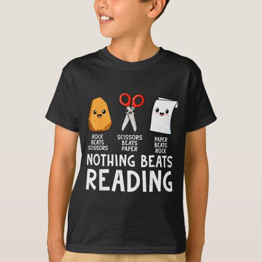 面白いじゃんけんの本を読むのに勝るものはない Tシャツ (正面)
