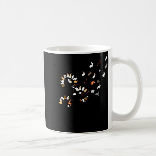 面白いたんぽぽウサギの花 コーヒーマグカップ (右)