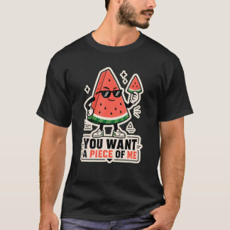 面白いですね、私の一部が欲しいと言うのですか レトロなスイカのダジャレ Tシャツ