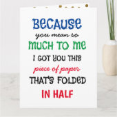 面白いというのも、あなたのことがとても大切だからこそ、こんなものができたわけでね カード (正面)