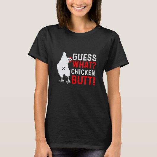 面白いな~ニワトリのお尻 Tシャツ (正面)