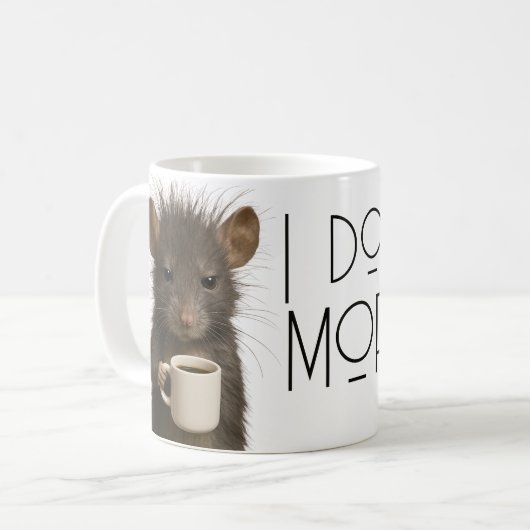 面白いねずみのカフェインTシャツ 朝は苦手 コーヒーマグカップ (正面左)