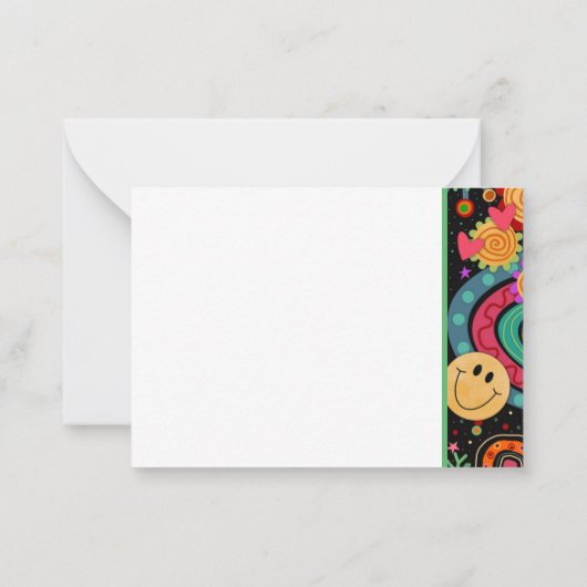面白いね、優しくして！カラフルな子供たちの優しさインスピリビティ ノートカード (裏面)