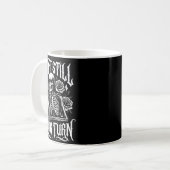 面白いのはあなたの番を待っている骸骨のミームゲーマー コーヒーマグカップ (正面左)